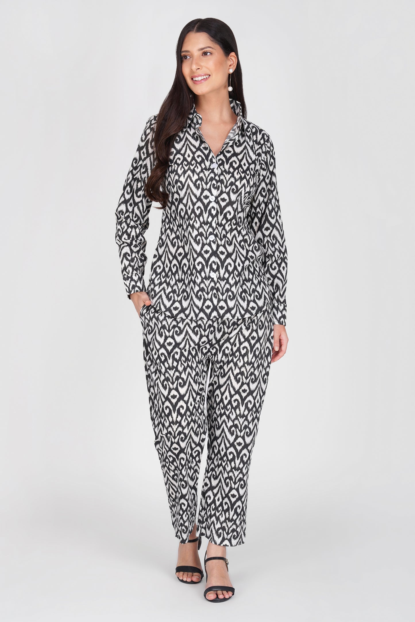 Eleven™ | Black & White Ikat Co-ord Set