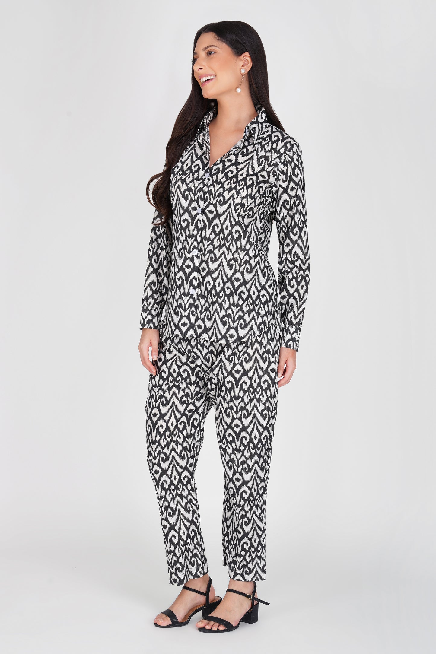 Eleven™ | Black & White Ikat Co-ord Set