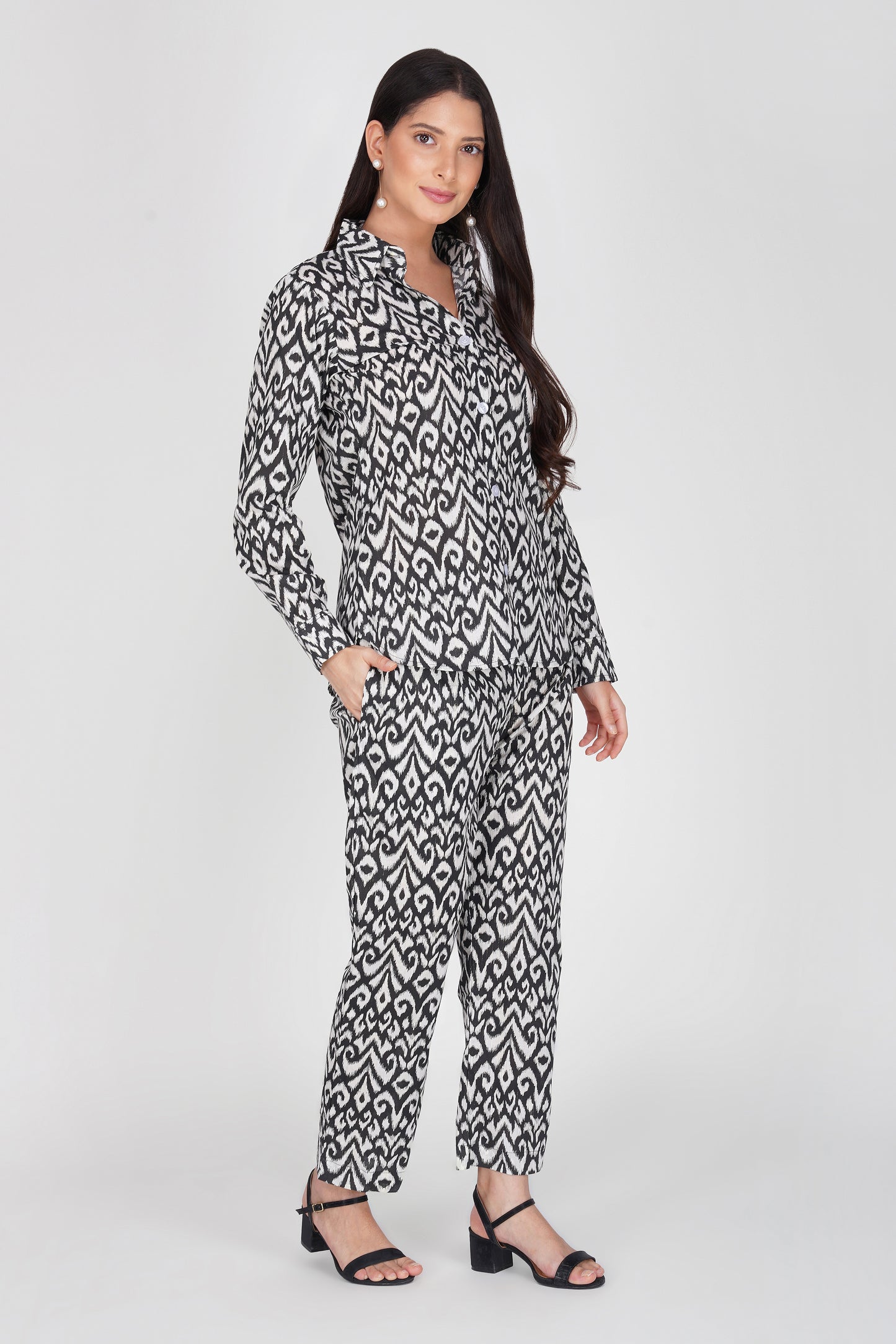 Eleven™ | Black & White Ikat Co-ord Set