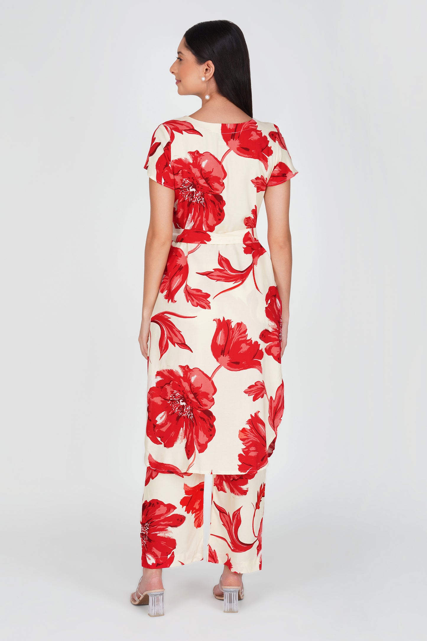 Eleven™ | Red & Ivory Floral Co-ord Set