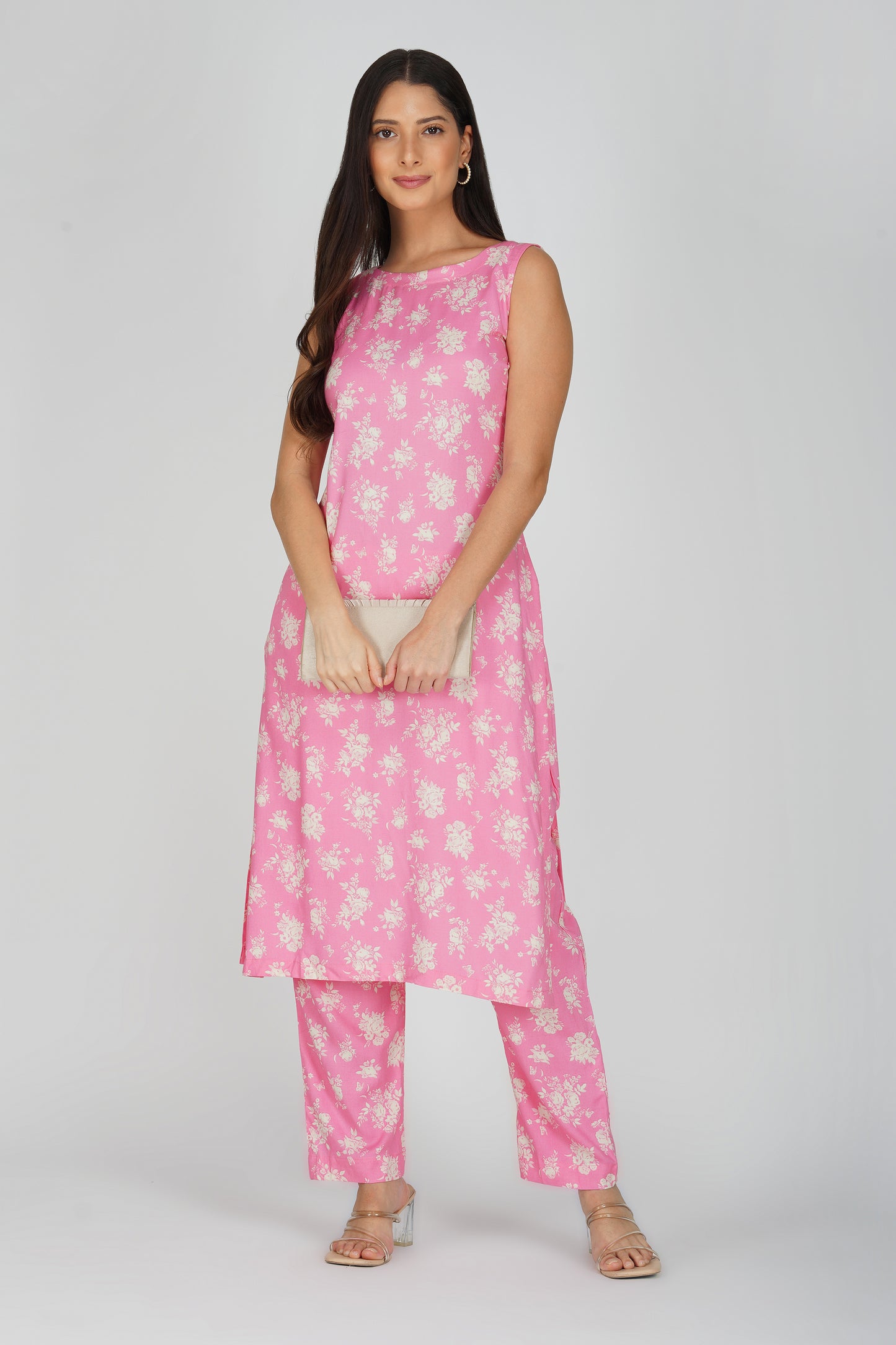 Eleven™ | Pink Blush Bloom Ethnic Kurti Set