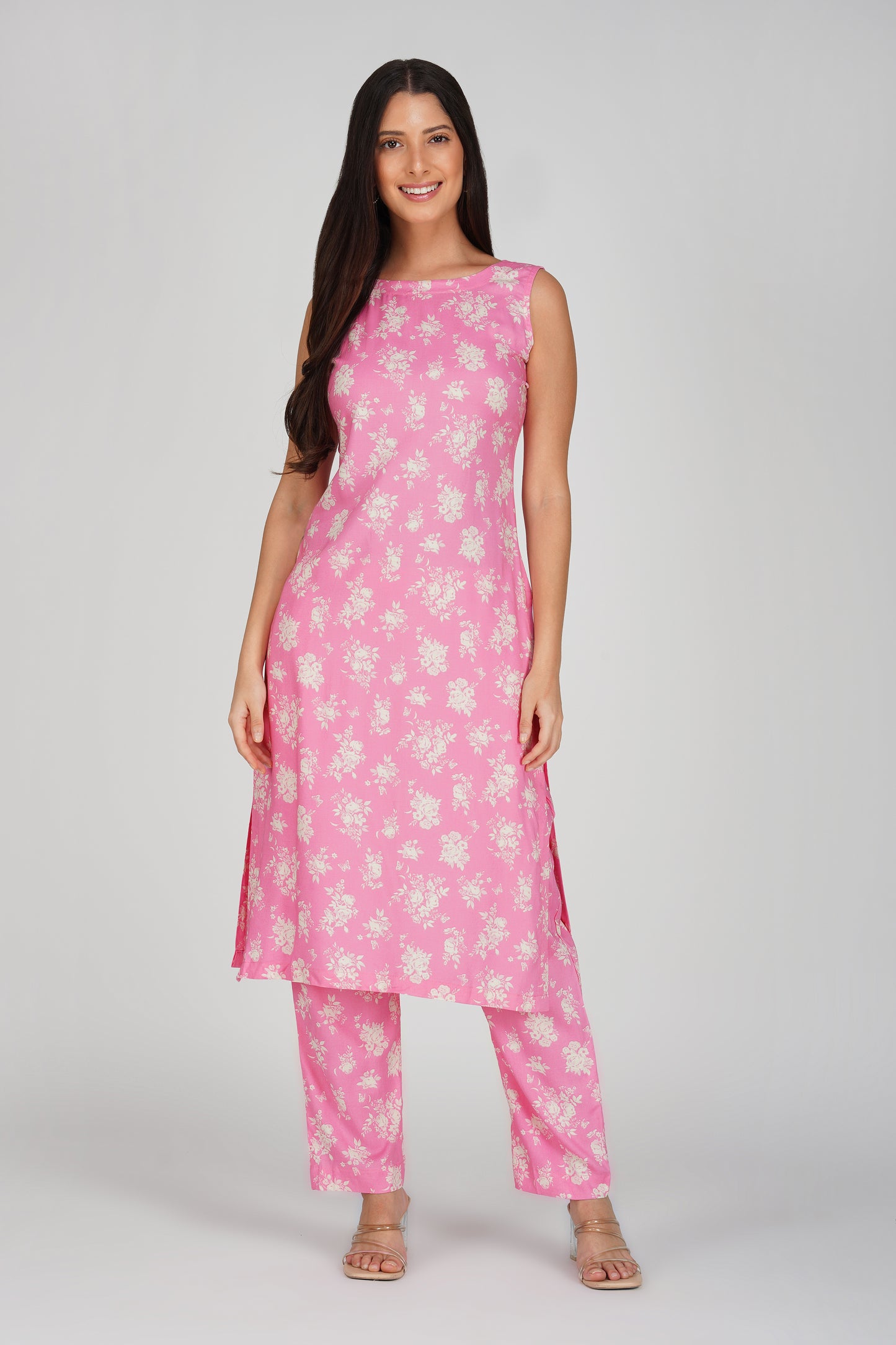 Eleven™ | Pink Blush Bloom Ethnic Kurti Set