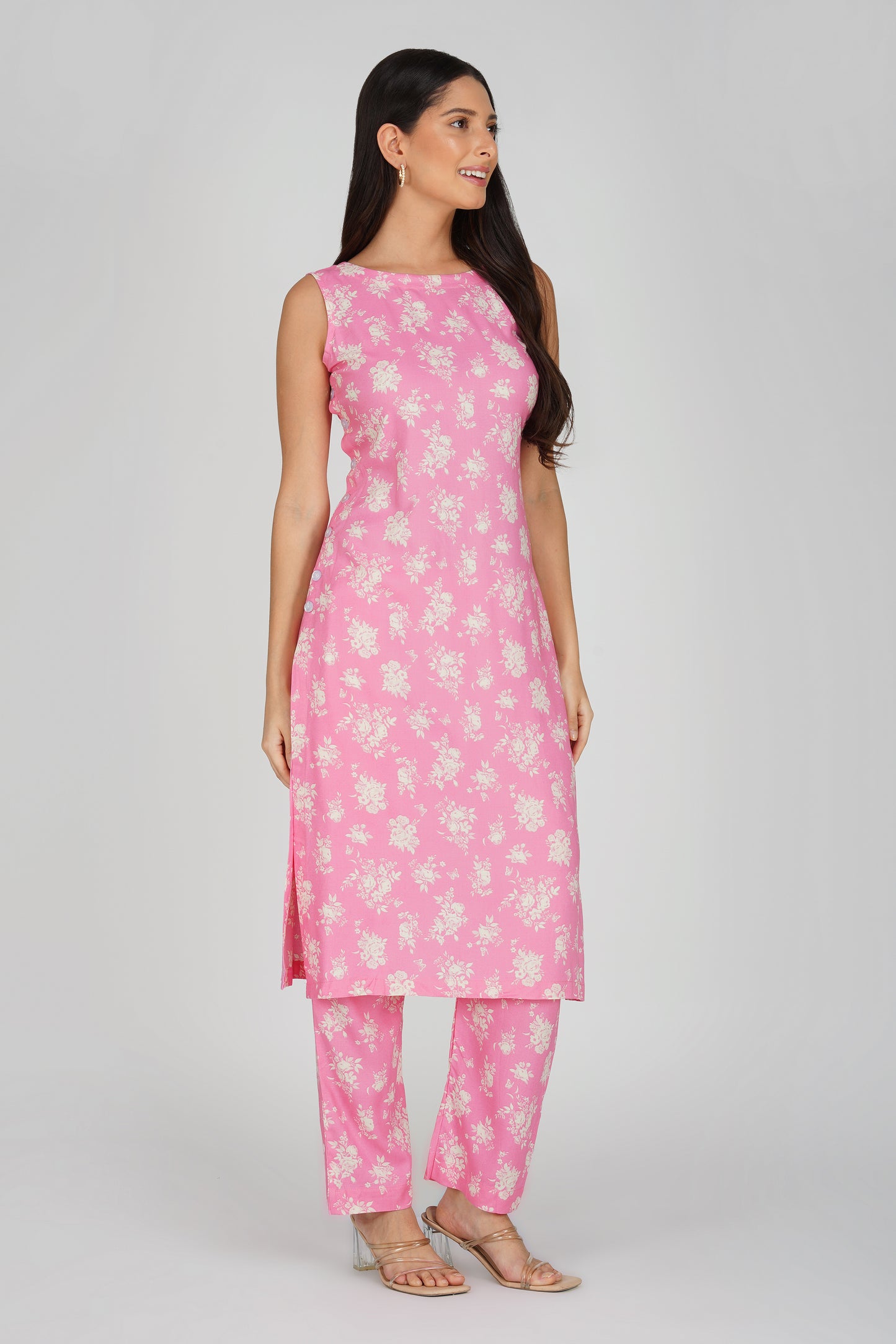 Eleven™ | Pink Blush Bloom Ethnic Kurti Set