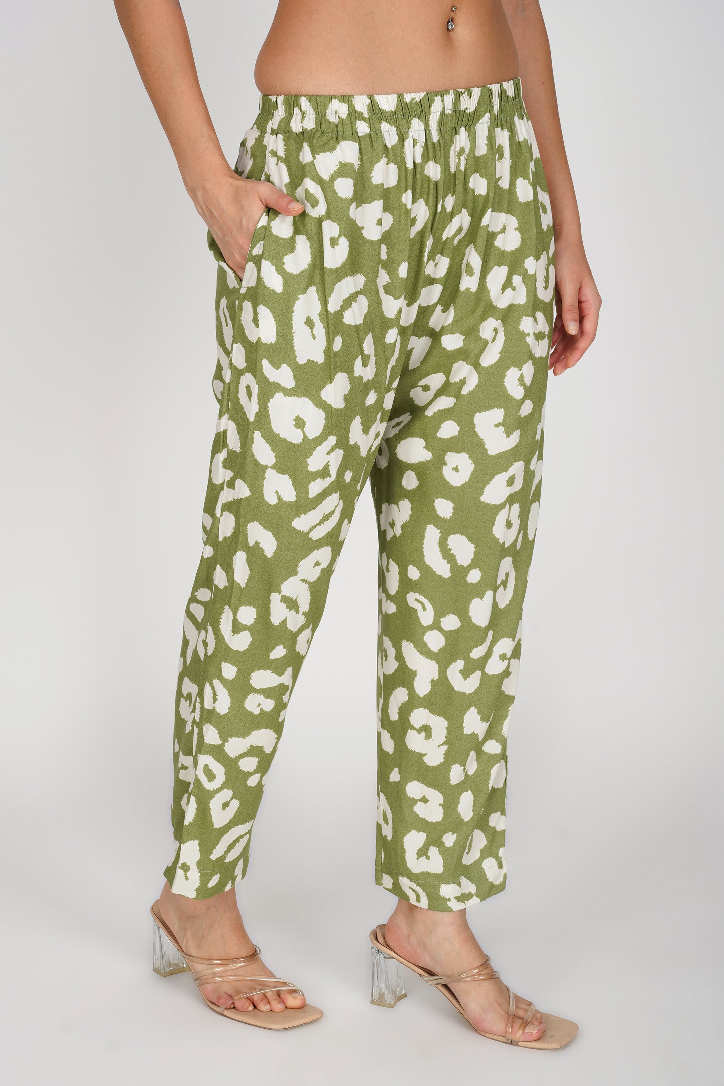 Eleven™ | Olive Green Animal Print Co-ord Set