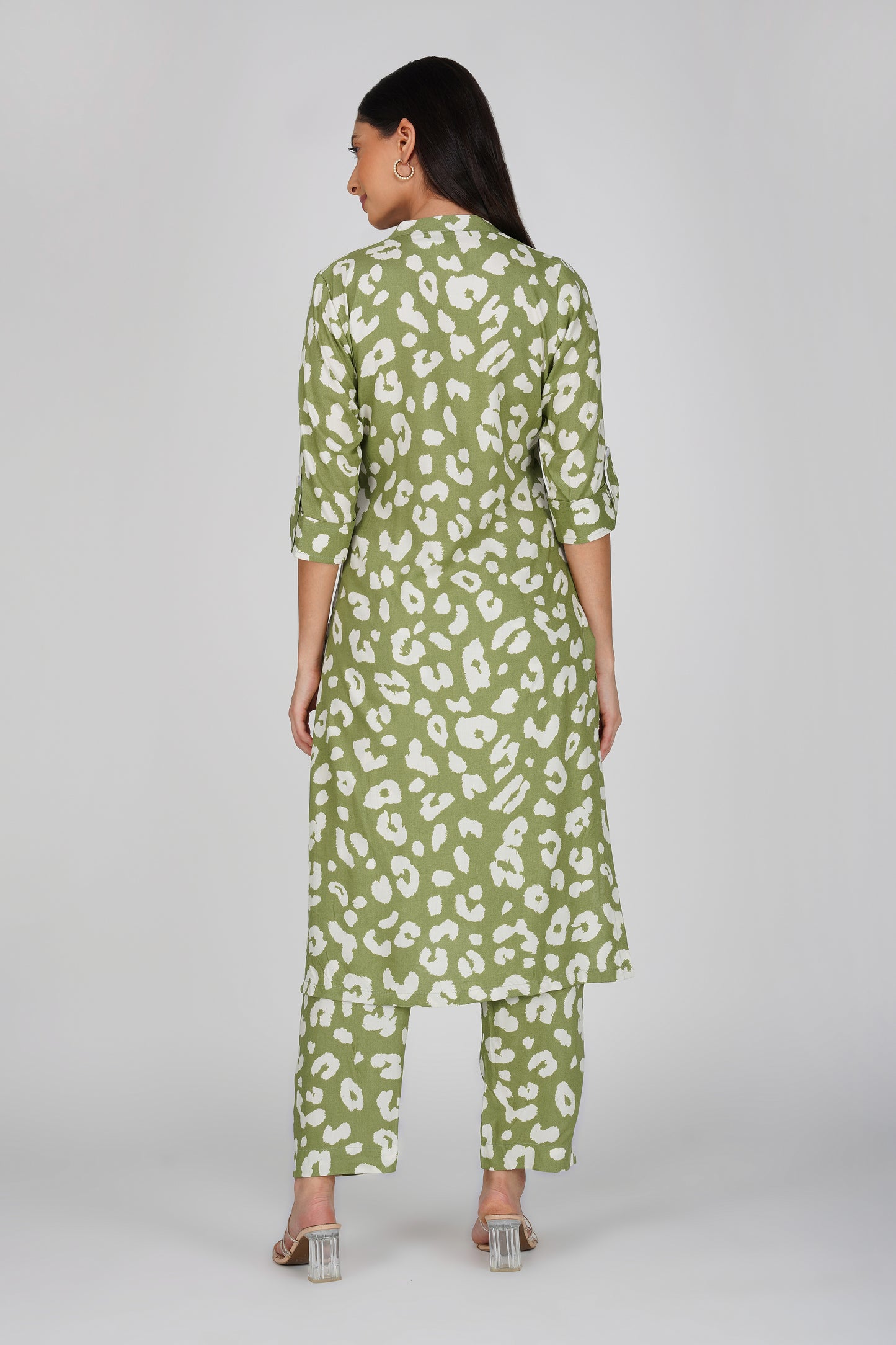 Eleven™ | Olive Green Animal Print Co-ord Set