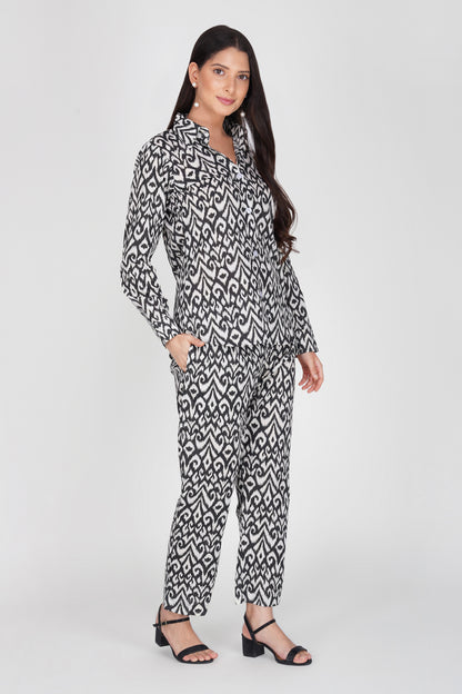 Eleven™ | Black & White Ikat Co-ord Set