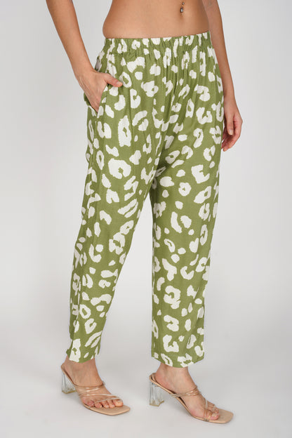Eleven™ | Olive Green Animal Print Co-ord Set
